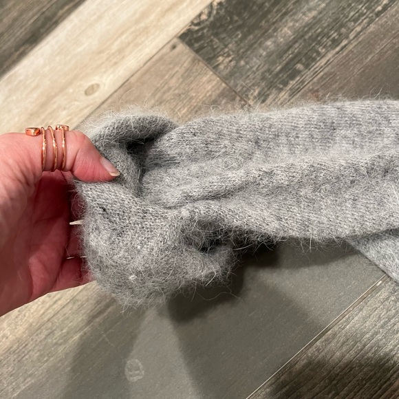 American Vintage Women Jumper Sweater XS/S Grey Angora & Polyamide Rolled Cuff - Picture 8 of 10